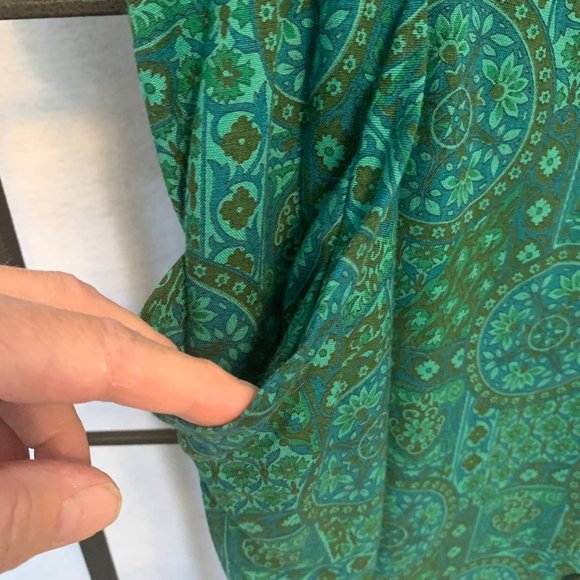 RELOMS Vintage Mandala Paisley Button Down Dress Green Women's Size 20 - Picture 6 of 12